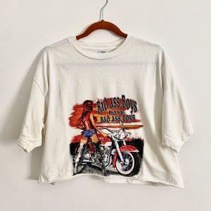Edgy Crop Biker Graphic Tee